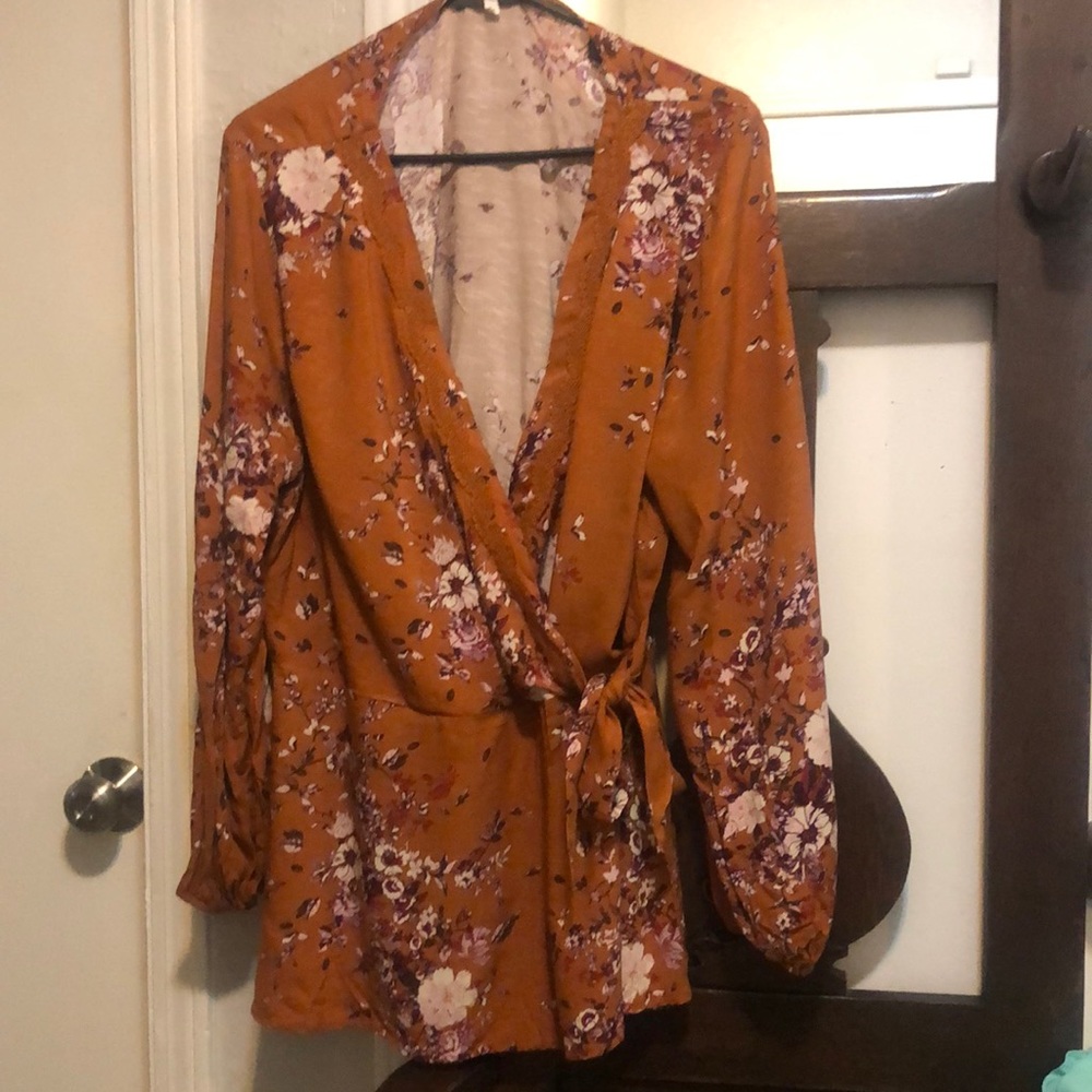 Flower  printed top 1X